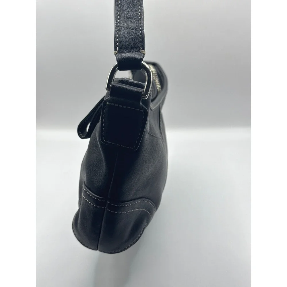 Coach Soho Black‎ Leather Small Hobo Shoulder Bag Purse N0 E043-4283